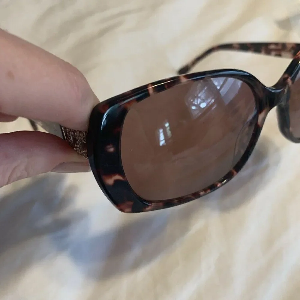 Bcbg Maxazria Burgundy Wine Red Black Combo Rhinestone Rectangle Sunglasses